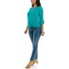 imageZac ampamp Rachel Womens Long Sleeve LinenLike Button Up Shirt with Front Tie  PocketLapis