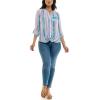 imageZac ampamp Rachel Womens Long Sleeve LinenLike Button Up Shirt with Front Tie  PocketLapisDiffused Orchid