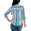 imageZac ampamp Rachel Womens Long Sleeve LinenLike Button Up Shirt with Front Tie  PocketLapisDiffused Orchid