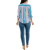 imageZac ampamp Rachel Womens Long Sleeve LinenLike Button Up Shirt with Front Tie  PocketLapisDiffused Orchid
