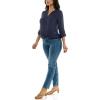 imageZac ampamp Rachel Womens Long Sleeve LinenLike Button Up Shirt with Front Tie  PocketNavy Blazer