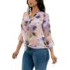 imageZac ampamp Rachel Womens Long Sleeve LinenLike Button Up Shirt with Front Tie  PocketNimbus CloudDusted Peri