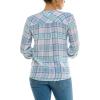 imageZac ampamp Rachel Womens Long Sleeve LinenLike Button Up Shirt with Front Tie  PocketWhiteOrchid Bloom
