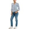 imageZac ampamp Rachel Womens Long Sleeve LinenLike Button Up Shirt with Front Tie  PocketWhiteOrchid Bloom