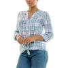 imageZac ampamp Rachel Womens Long Sleeve LinenLike Button Up Shirt with Front Tie  PocketWhiteOrchid Bloom