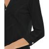 imageZac ampamp Rachel Womens Poplin Shirt with Rib Knit and  SleeveBlack