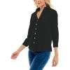 imageZac ampamp Rachel Womens Poplin Shirt with Rib Knit and  SleeveBlack