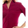 imageZac ampamp Rachel Womens Poplin Shirt with Rib Knit and  SleeveSpiced Berry