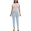 imageZac ampamp Rachel Womens Pull on Ankle Length Pant wFour Button Front Detail and Belt LoopsHeathered Riviera