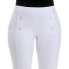 imageZac ampamp Rachel Womens Pull on Ankle Length Pant wFour Button Front Detail and Belt LoopsOptic White