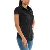 imageZac ampamp Rachel Womens Short Sleeve Poplin Shirt with Knit Insert for Comfortable FitBlack