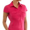 imageZac ampamp Rachel Womens Short Sleeve Poplin Shirt with Knit Insert for Comfortable FitBright Rose