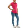 imageZac ampamp Rachel Womens Short Sleeve Poplin Shirt with Knit Insert for Comfortable FitBright Rose
