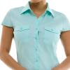 imageZac ampamp Rachel Womens Short Sleeve Poplin Shirt with Knit Insert for Comfortable FitIsland Paradise