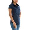 imageZac ampamp Rachel Womens Short Sleeve Poplin Shirt with Knit Insert for Comfortable FitNavy Blazer