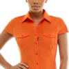 imageZac ampamp Rachel Womens Short Sleeve Poplin Shirt with Knit Insert for Comfortable FitOrangeade