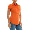 imageZac ampamp Rachel Womens Short Sleeve Poplin Shirt with Knit Insert for Comfortable FitOrangeade