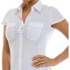 imageZac ampamp Rachel Womens Short Sleeve Poplin Shirt with Knit Insert for Comfortable FitWhite