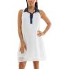 imageZac ampamp Rachel Womens Sleeveless Collared Contrast Slub DressBright WhiteNavy Blazer