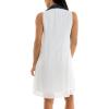 imageZac ampamp Rachel Womens Sleeveless Collared Contrast Slub DressBright WhiteNavy Blazer