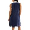 imageZac ampamp Rachel Womens Sleeveless Collared Contrast Slub DressNavy BlazerBright White