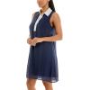 imageZac ampamp Rachel Womens Sleeveless Collared Contrast Slub DressNavy BlazerBright White