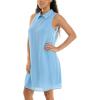 imageZac ampamp Rachel Womens Sleeveless Collared Slub Dress with Adjustable Chest ZipperAiry Blue