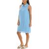 imageZac ampamp Rachel Womens Sleeveless Collared Slub Dress with Adjustable Chest ZipperAiry Blue