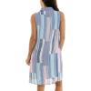 imageZac ampamp Rachel Womens Sleeveless Collared Slub Dress with Adjustable Chest ZipperBright WhiteNavy Blazer