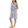 imageZac ampamp Rachel Womens Sleeveless Collared Slub Dress with Adjustable Chest ZipperBright WhiteNavy Blazer