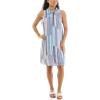 imageZac ampamp Rachel Womens Sleeveless Collared Slub Dress with Adjustable Chest ZipperBright WhiteNavy Blazer