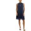 imageZac ampamp Rachel Womens Sleeveless Collared Slub Dress with Adjustable Chest ZipperNavy Blazer