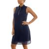 imageZac ampamp Rachel Womens Sleeveless Collared Slub Dress with Adjustable Chest ZipperNavy Blazer