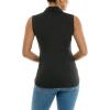 imageZac ampamp Rachel Womens Sleeveless Poplin Shirt with Silver Buttons and Knit Insert for Comfortable FitBlack