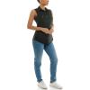 imageZac ampamp Rachel Womens Sleeveless Poplin Shirt with Silver Buttons and Knit Insert for Comfortable FitBlack