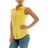 imageZac ampamp Rachel Womens Sleeveless Poplin Shirt with Silver Buttons and Knit Insert for Comfortable FitHabanero Gold