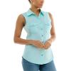 imageZac ampamp Rachel Womens Sleeveless Poplin Shirt with Silver Buttons and Knit Insert for Comfortable FitIsland Paradise