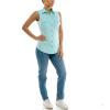 imageZac ampamp Rachel Womens Sleeveless Poplin Shirt with Silver Buttons and Knit Insert for Comfortable FitIsland Paradise