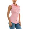 imageZac ampamp Rachel Womens Sleeveless Poplin Shirt with Silver Buttons and Knit Insert for Comfortable FitPink Icing