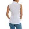 imageZac ampamp Rachel Womens Sleeveless Poplin Shirt with Silver Buttons and Knit Insert for Comfortable FitWhite