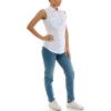 imageZac ampamp Rachel Womens Sleeveless Poplin Shirt with Silver Buttons and Knit Insert for Comfortable FitWhite