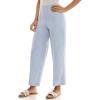 imageZac ampamp Rachel Womens Wide Leg Ankle Length Pull On Pant with Fucntional Pockets Waist Button Detail  Front Stitch SeamBlueWhite Stripe
