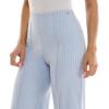 imageZac ampamp Rachel Womens Wide Leg Ankle Length Pull On Pant with Fucntional Pockets Waist Button Detail  Front Stitch SeamBlueWhite Stripe