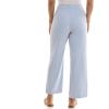imageZac ampamp Rachel Womens Wide Leg Ankle Length Pull On Pant with Fucntional Pockets Waist Button Detail  Front Stitch SeamBlueWhite Stripe