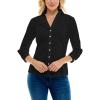 imageZac ampamp Rachel Womens Poplin Shirt with Rib Knit and  SleeveBlack