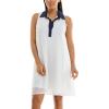imageZac ampamp Rachel Womens Sleeveless Collared Contrast Slub DressBright WhiteNavy Blazer