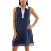 imageZac ampamp Rachel Womens Sleeveless Collared Contrast Slub DressNavy BlazerBright White