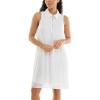 imageZac ampamp Rachel Womens Sleeveless Collared Slub Dress with Adjustable Chest ZipperBright White