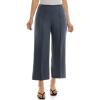 imageZac ampamp Rachel Womens Wide Leg Ankle Length Pull On Pant with Fucntional Pockets Waist Button Detail  Front Stitch SeamHeathered Navy