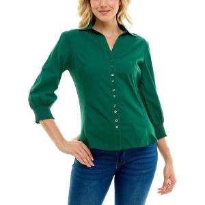 imageZac ampamp Rachel Womens Elegant Blouse with Balloon SleevesEvergreen